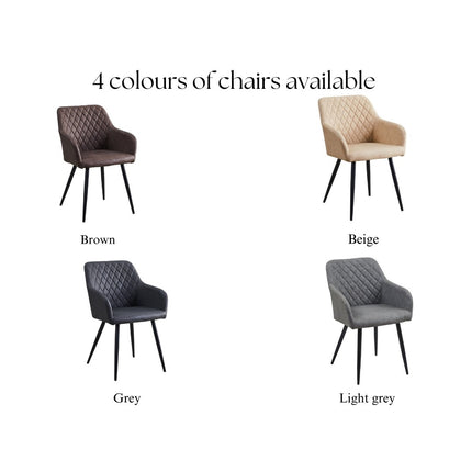 SET Solid Oak Dining Table + Chairs PU LEATHER ORBY