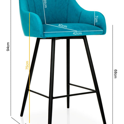 Bar Stools Colin with black metal base