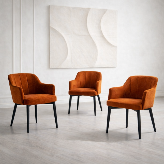 Chloe swivel chair with metal legs