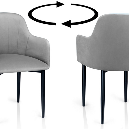Chloe swivel chair with metal legs