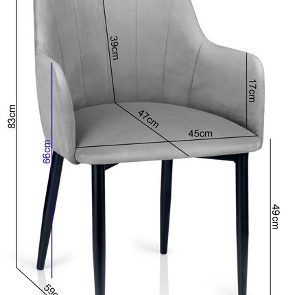 Chloe swivel chair with metal legs