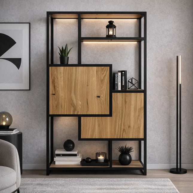 Solid Oak Loft Bookcase Staff