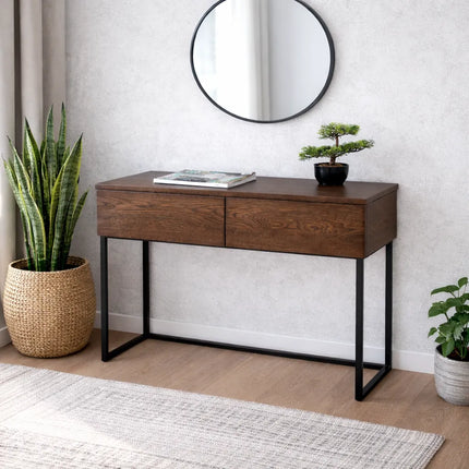 Loft-style oak console with drawers OHA