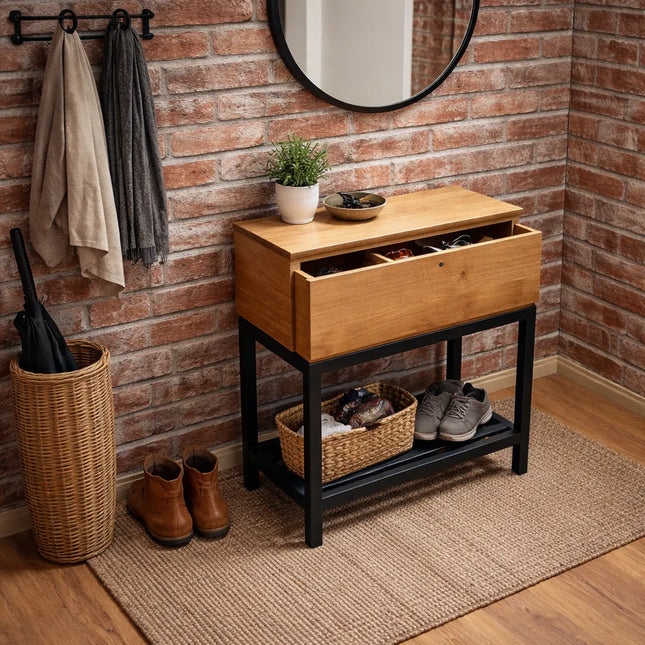 Oak loft console with drawer Mavis