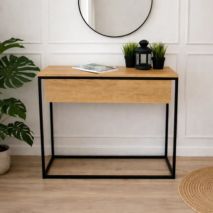 Oak loft console with drawer Frampton