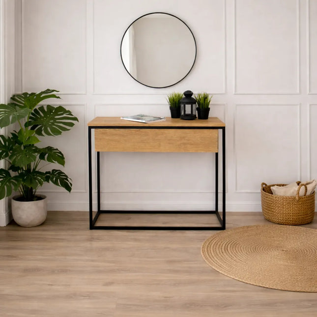 Oak loft console with drawer Frampton