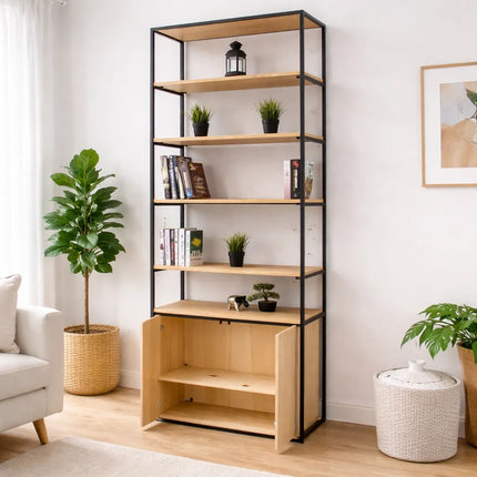 Oak Bookcase with oak wood elements ART