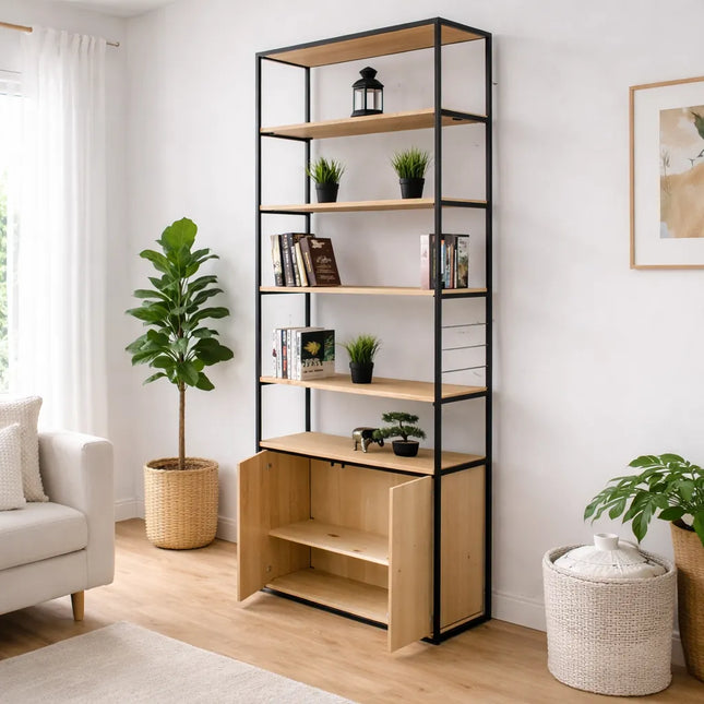 Oak Bookcase with oak wood elements ART