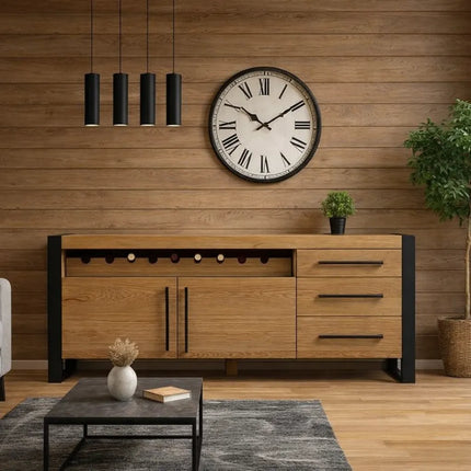 TAKO oak loft chest of drawers with wine drawer