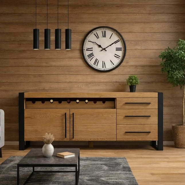 TAKO oak loft chest of drawers with wine drawer