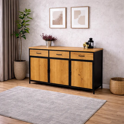 Loft oak chest of drawers with drawers Fulbeck