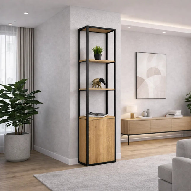 Oak Industrial Bookcase Crowland