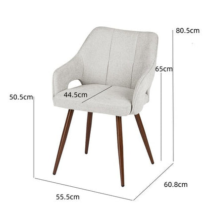 Set of 2 Linen Dining Chairs Croft