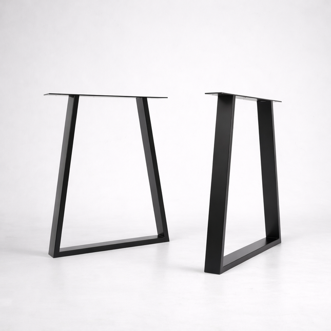 Firsby Live Edge Extendable 2-Sides Dining Table Trapezium Steel Legs