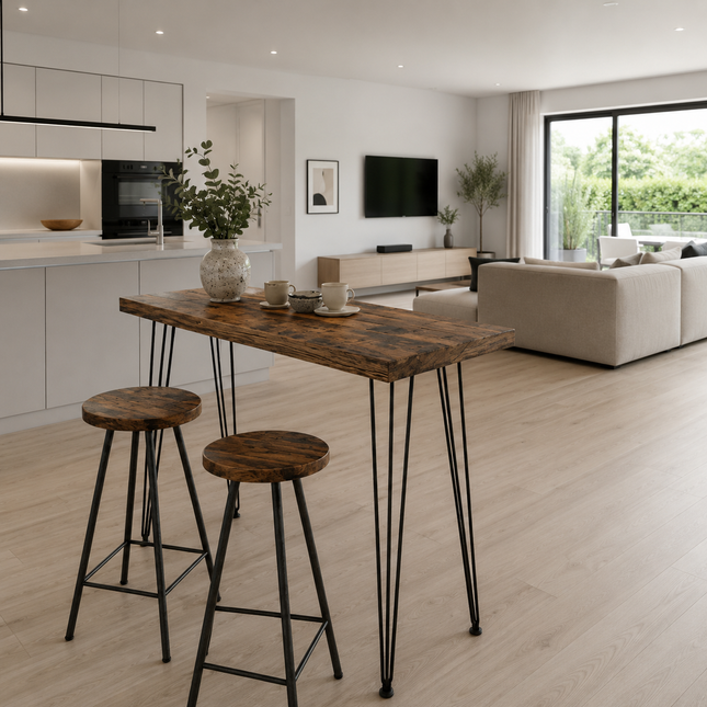 Set Brigg Rustic Breakfast Bar and 2 Stools