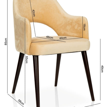 Dining Chair Elsie with metal legs