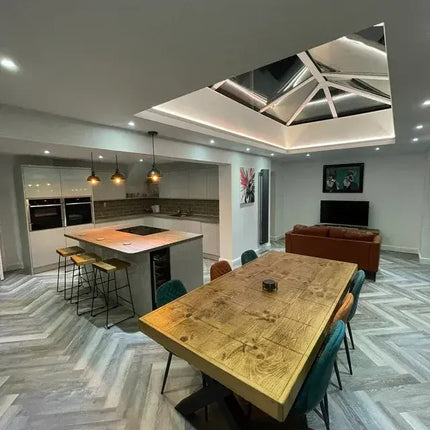 Extra Wide Dining Table Lincoln Dine Table Rustic Farmhouse Rustic Wood Chunky Metal Legs