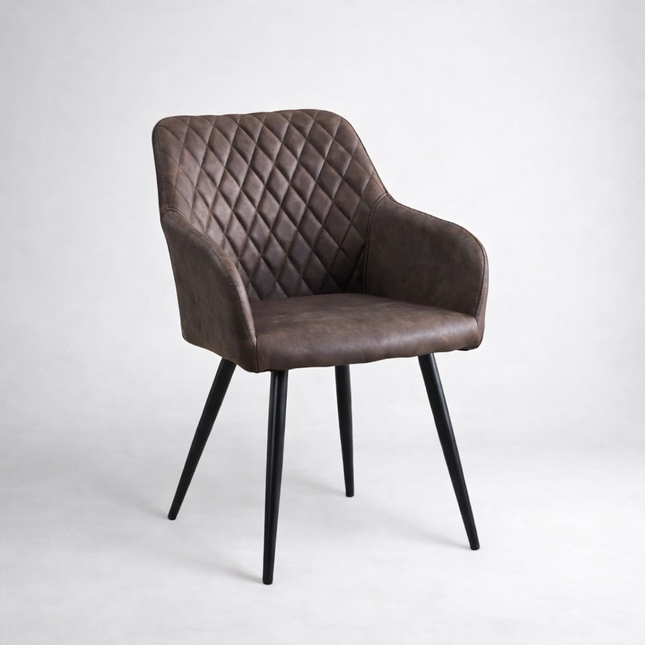 Wark Faux Leather Dining Chairs Brown