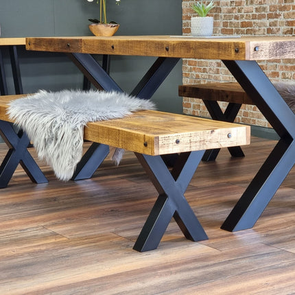Farmer Steel Rustic Dining Bench