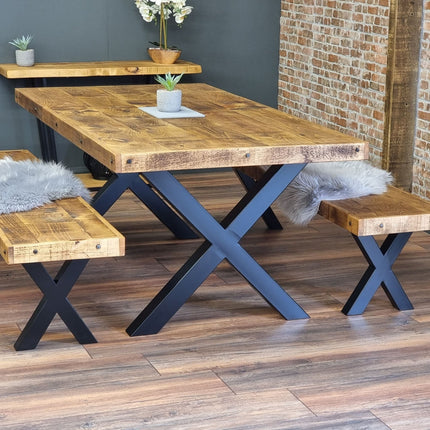 Farmer Steel Rustic Dining Bench