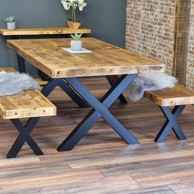 Farmer Steel Rustic Dining Bench