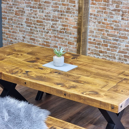 Farmer Steel Rustic Dining Bench