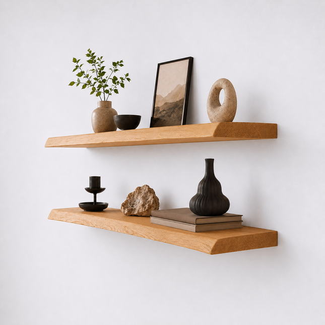 Firsby Live Edge Rustic Floating Shelf