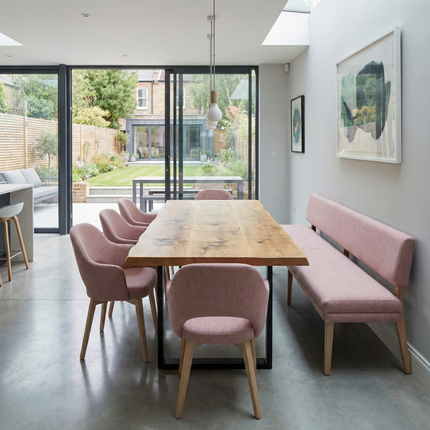 Firsby Live Edge Dining Table with Square Frame Steel Legs