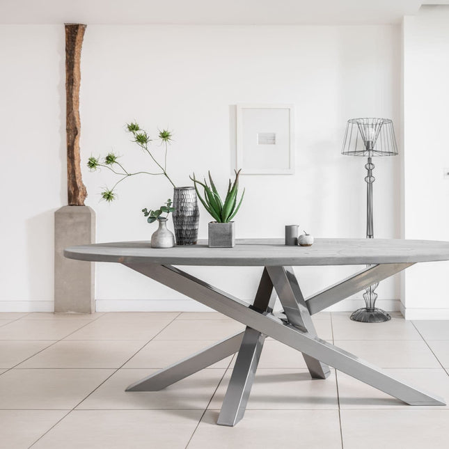 FJORD Dining Table – Industrial Dining Table with STAR Frame Metal Legs