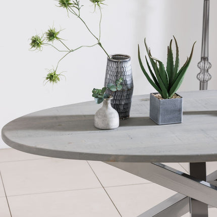 FJORD Dining Table – Industrial Dining Table with STAR Frame Metal Legs