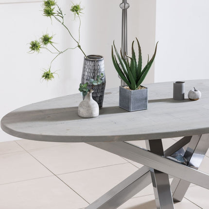 FJORD Dining Table – Industrial Dining Table with STAR Frame Metal Legs