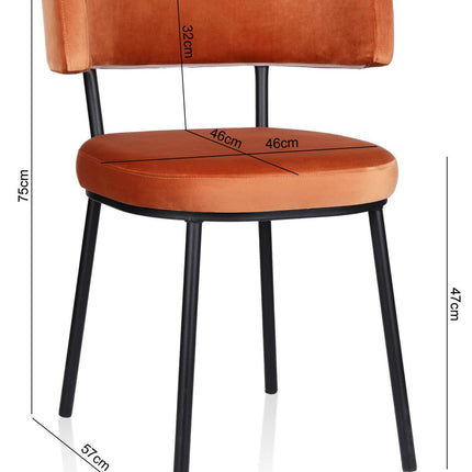 Dining Chair Geofrey with metal legs
