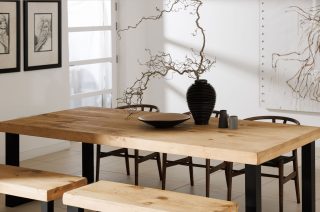 Grantham Dining Table 112cm Wide Chunky Frame Legs