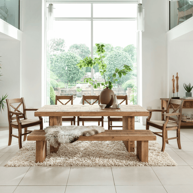 Grantham Thick Dining Industrial Dining Table Wooden Base LEGS Industrial