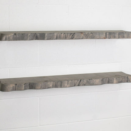 Grey Rustic Floating Shelves Handmade Solid Wood