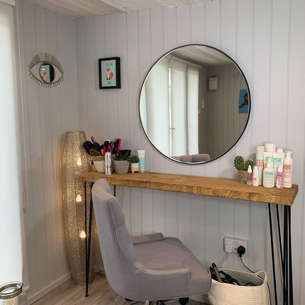 Freestanding Rustic Console Table With Hairpin Legs 34cm Depth