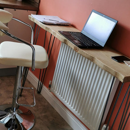 Freestanding Rustic Console Table With Hairpin Legs 34cm Depth