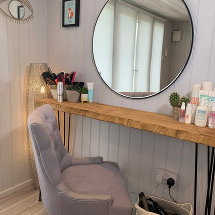 Freestanding Rustic Console Table With Hairpin Legs 34cm Depth