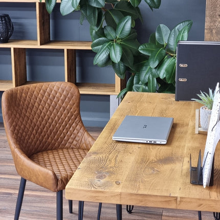 Hairpin Desk - Computer Desk with Steel Hairpin Legs- Rustic Wooden Desk & Table 45cm Deep