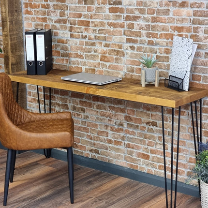 Rustic Small Desk Console Table Hairpin Legs Rustic Hallway Table 34cm Width