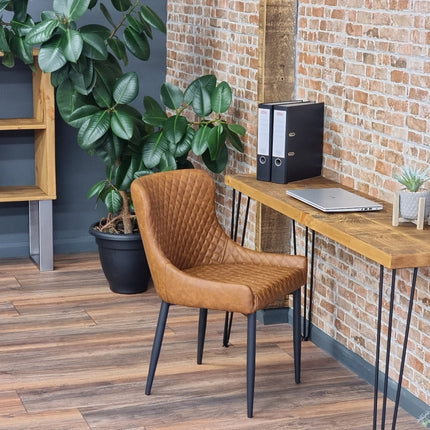 Rustic Small Desk Console Table Hairpin Legs Rustic Hallway Table 34cm Width