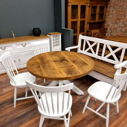 Round Dining Table Vintage Star Leg Kitchen Table Rustic Industrial Wooden Star Legs