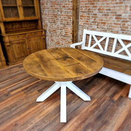 Round Dining Table Vintage Star Leg Kitchen Table Rustic Industrial Wooden Star Legs