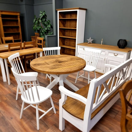 Round Dining Table Vintage Star Leg Kitchen Table Rustic Industrial Wooden Star Legs