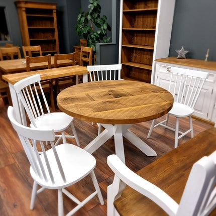 Round Dining Table Vintage Star Leg Kitchen Table Rustic Industrial Wooden Star Legs