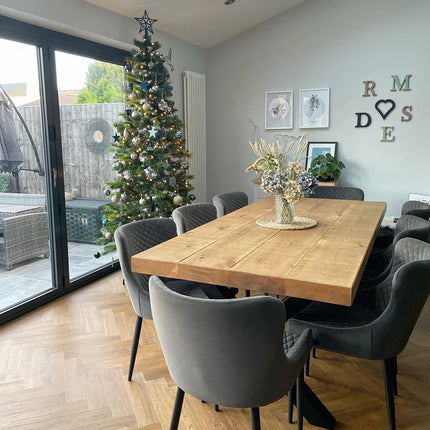 Industrial Dining Table 3″ Rustic Dining Table. Rustic Wood – Handmade Kitchen Table Rustic Dining Table Farmhouse Chunky Metal Legs