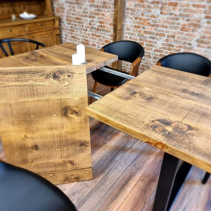 Rustic Extendable Dining Table Kitchen Industrial Rustic Wood