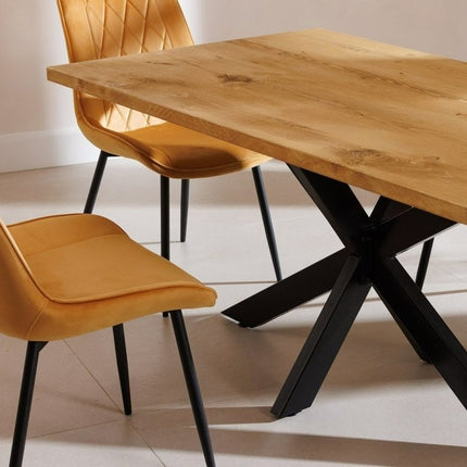 Dine Table Wooden Rustic Industrial Dining Table Handmade Star Steel Legs