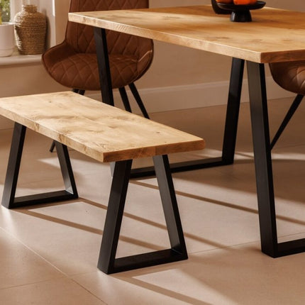 Brigg Live Edge Dining Table Metal LEGS Industrial Rustic Wood Handmade Table Cotswold