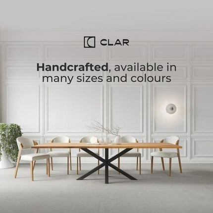 Solid Oak Dining Table with Steel Base 011